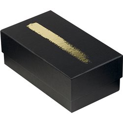Caja de cartón chocolates negro/dorado 3 hileras color dorado 17x9,8x6,2 cm