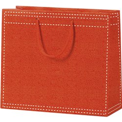 Bolsa papel naranja 25x10x22 cm