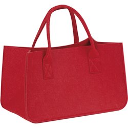 Bolsa de fieltro color rojo con 2 asas 34x18x20 cm