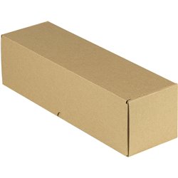 Caja cartón kraft/negro/patrones 1 botella entregados plano 9x9x34 cm