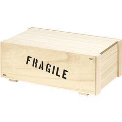 Caja madera rectangular natural FRAGILE 39x24x14,7 cm