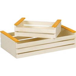Caja de madera/naranja/natural 17x11x5 cm